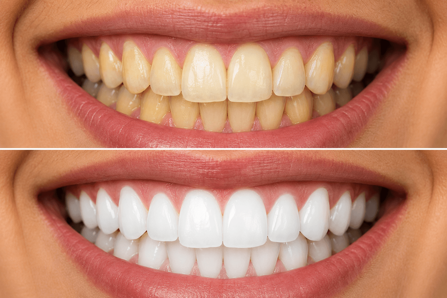 Patient undergoing laser teeth whitening cosmetology treatment